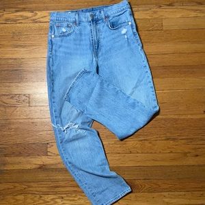 Gap Sky High Straight Distressed Jeans